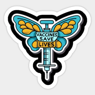 Gentle Immunization Butterfly Syringe Sticker